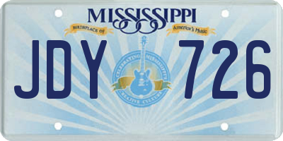 MS license plate JDY726