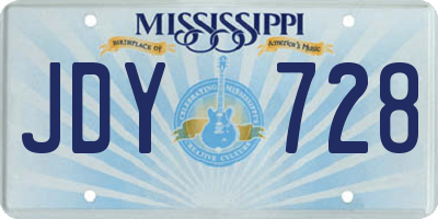 MS license plate JDY728
