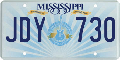 MS license plate JDY730