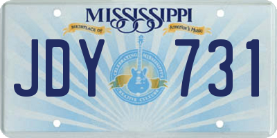 MS license plate JDY731