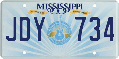 MS license plate JDY734