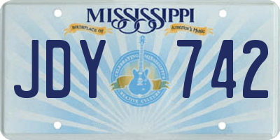 MS license plate JDY742