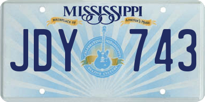 MS license plate JDY743