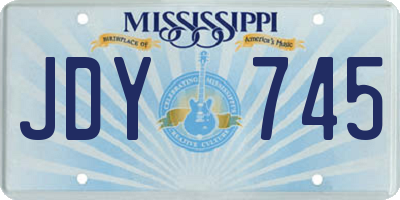 MS license plate JDY745