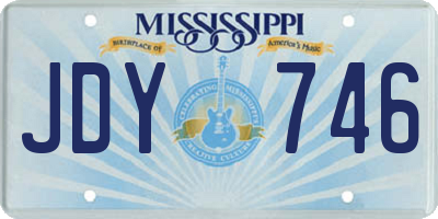 MS license plate JDY746