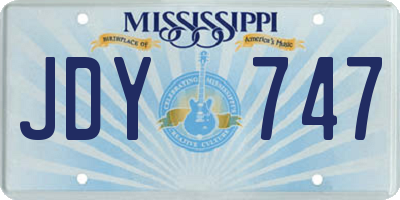 MS license plate JDY747