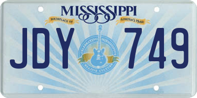 MS license plate JDY749