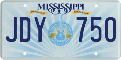 MS license plate JDY750