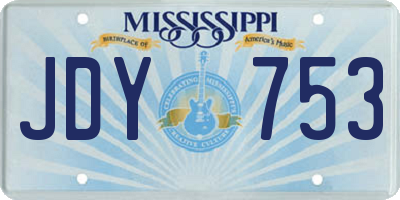 MS license plate JDY753