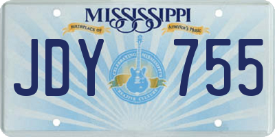 MS license plate JDY755