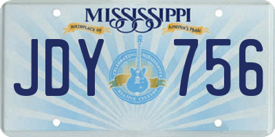 MS license plate JDY756