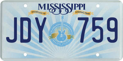 MS license plate JDY759