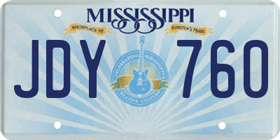 MS license plate JDY760
