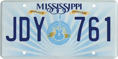 MS license plate JDY761