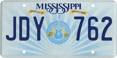 MS license plate JDY762