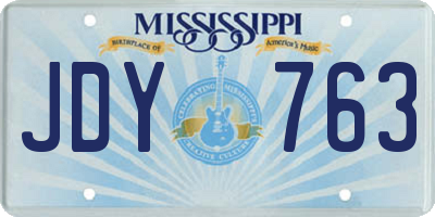 MS license plate JDY763