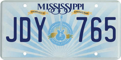 MS license plate JDY765