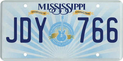 MS license plate JDY766