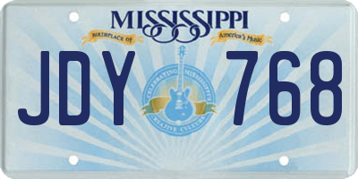 MS license plate JDY768