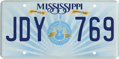 MS license plate JDY769