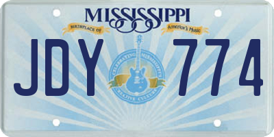 MS license plate JDY774