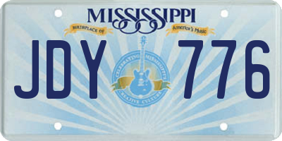 MS license plate JDY776