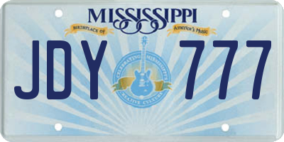 MS license plate JDY777