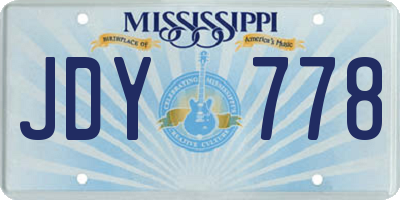 MS license plate JDY778