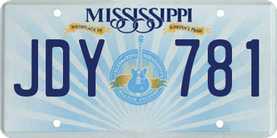 MS license plate JDY781
