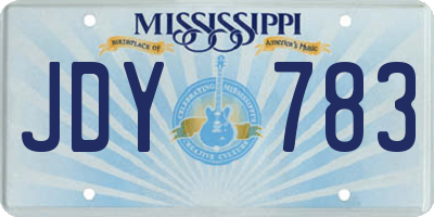 MS license plate JDY783