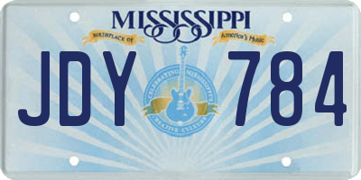 MS license plate JDY784