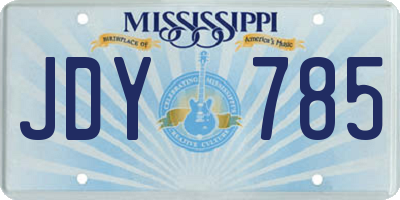 MS license plate JDY785