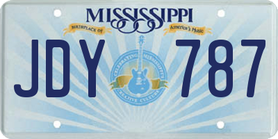 MS license plate JDY787