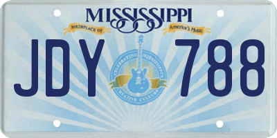 MS license plate JDY788