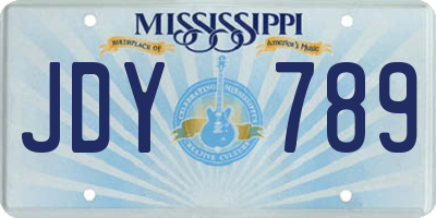 MS license plate JDY789