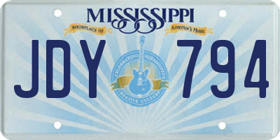 MS license plate JDY794