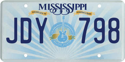 MS license plate JDY798