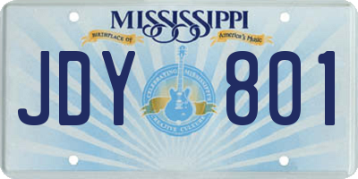 MS license plate JDY801