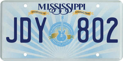 MS license plate JDY802