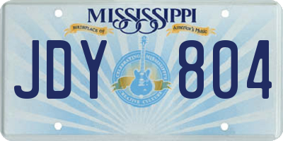 MS license plate JDY804