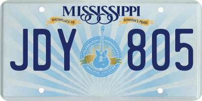 MS license plate JDY805