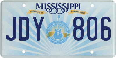 MS license plate JDY806