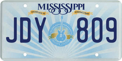 MS license plate JDY809