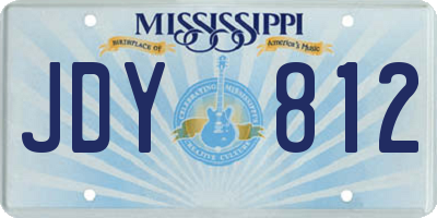 MS license plate JDY812
