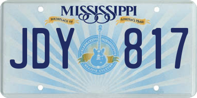 MS license plate JDY817