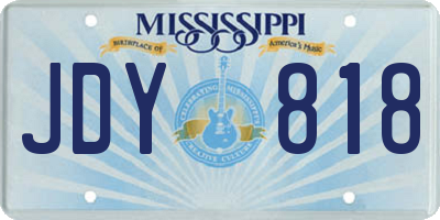 MS license plate JDY818
