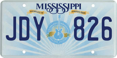 MS license plate JDY826