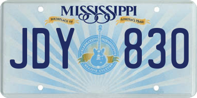 MS license plate JDY830