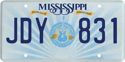 MS license plate JDY831
