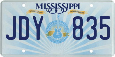 MS license plate JDY835